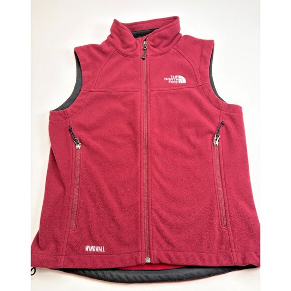 The North Face WindWall Fleece Vest Womens Medium Red Maroon Full Zip Outdoor M - Picture 2 of 5